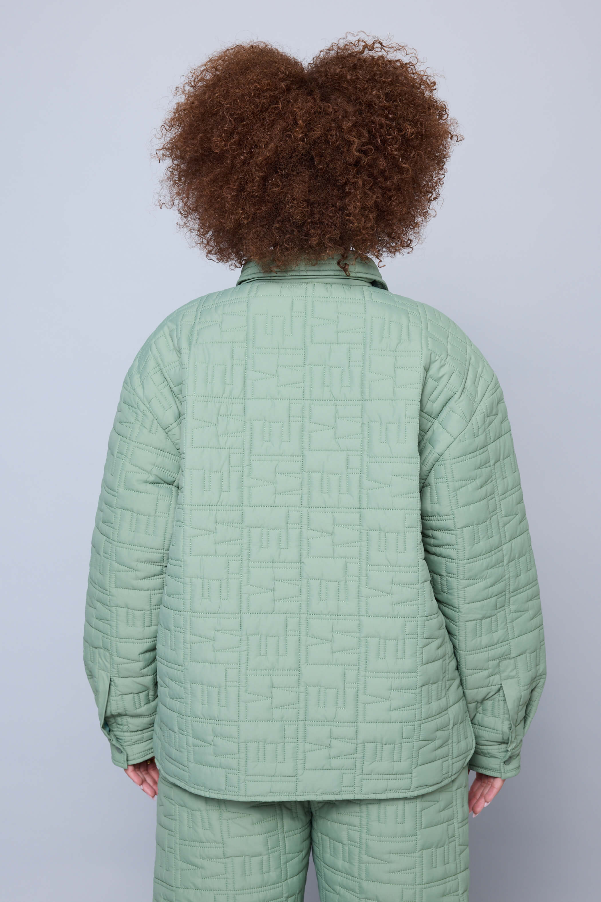 Monogram Quilted Puff Shacket - Sage – Melody Ehsani