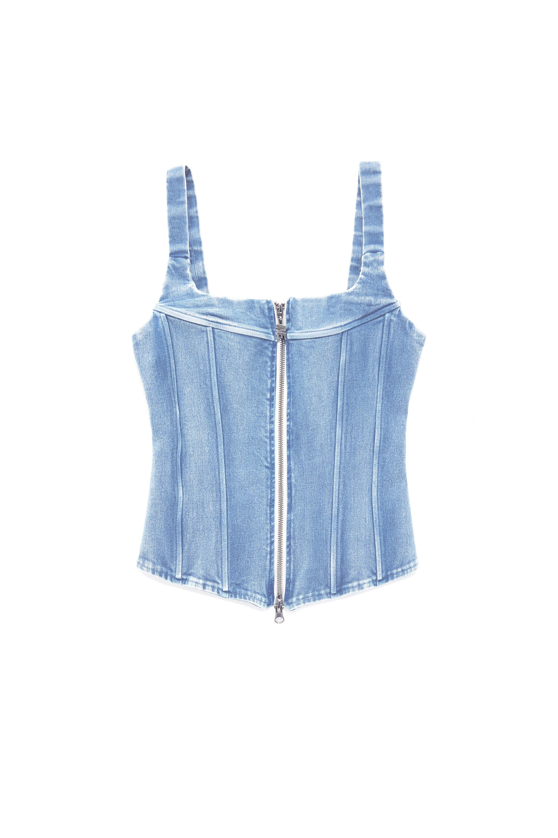 Bibiy FLORENCE BUSTIER Blue 美品 Women's Classic Denim Corset Top – Melody Ehsani