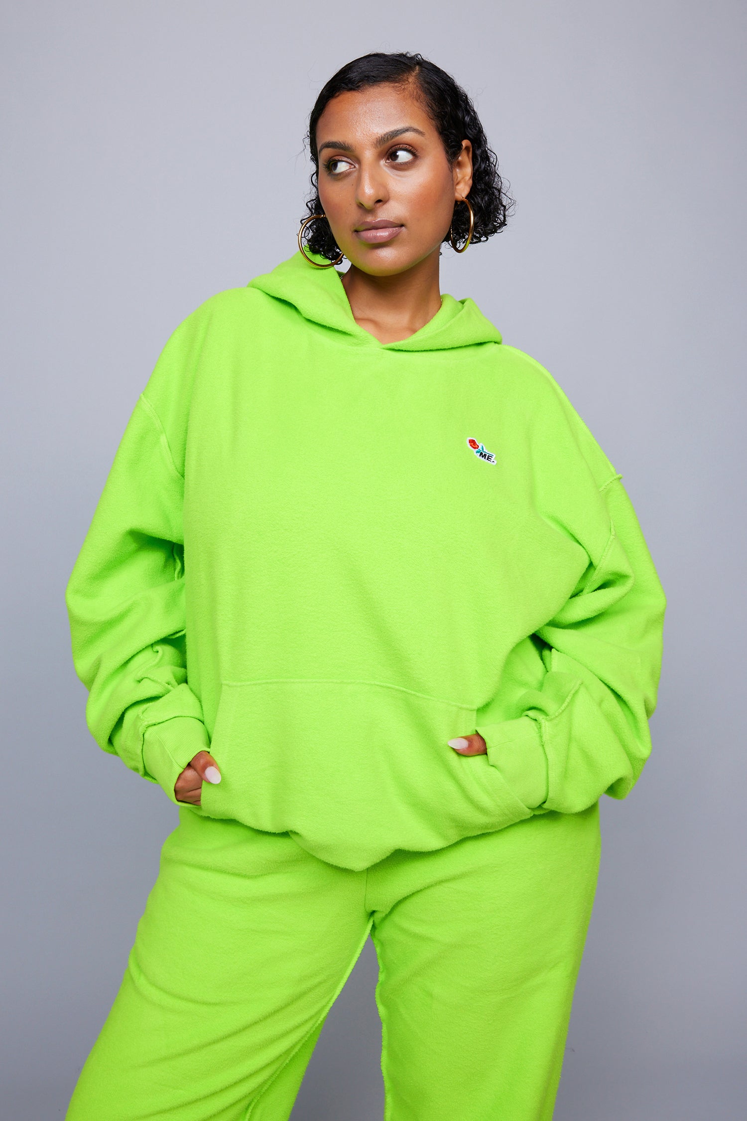 Neon green champion discount hoodie