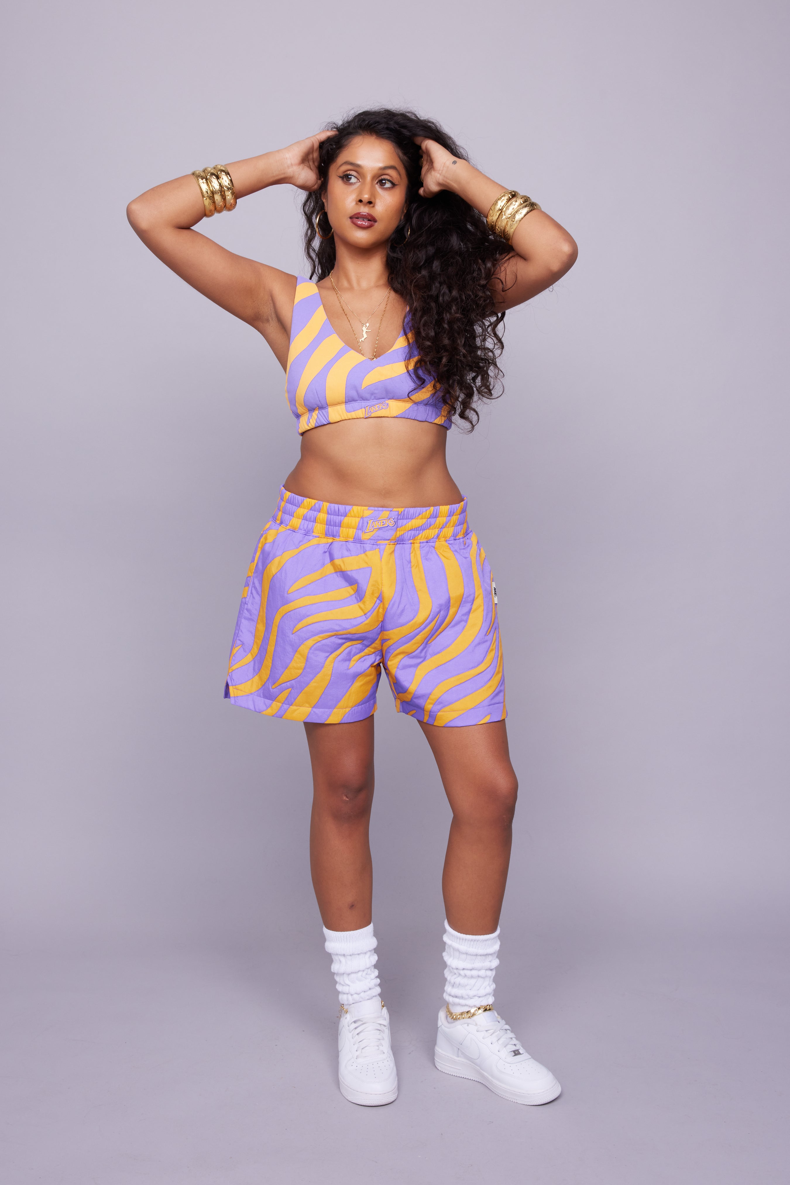 Lakers Nylon Quilted Puffer Short – Melody Ehsani