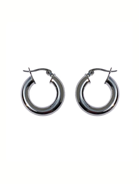 Mini Chunky Hoop Earrings Silver – Melody Ehsani