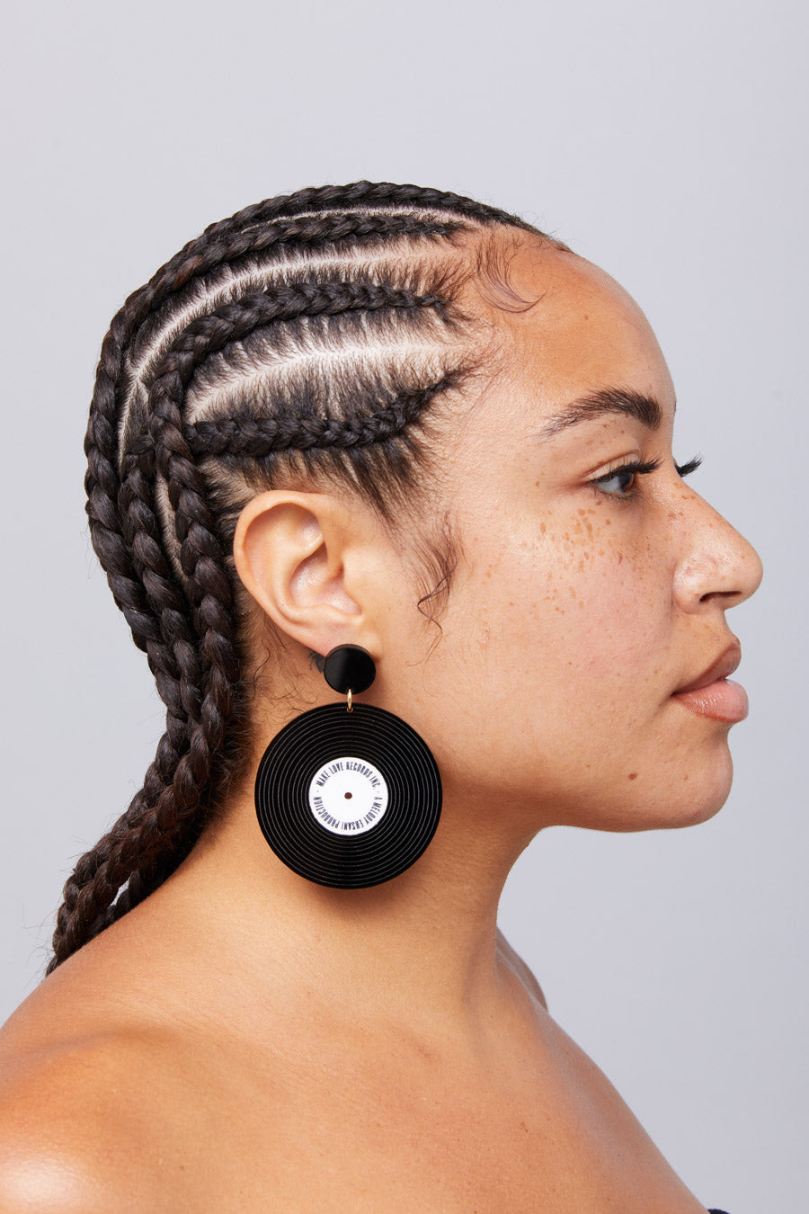 Make Love Records Earrings - Black – Melody Ehsani