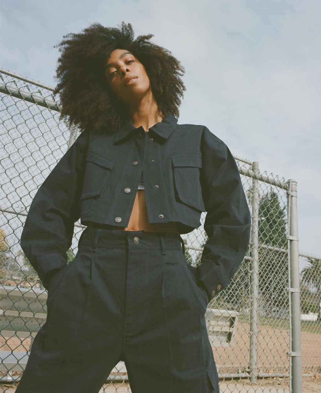 Cropped Workwear Jacket - Midnight Blue – Melody Ehsani Cropped Workwear Jacket - Midnight Blue – Melody Ehsani